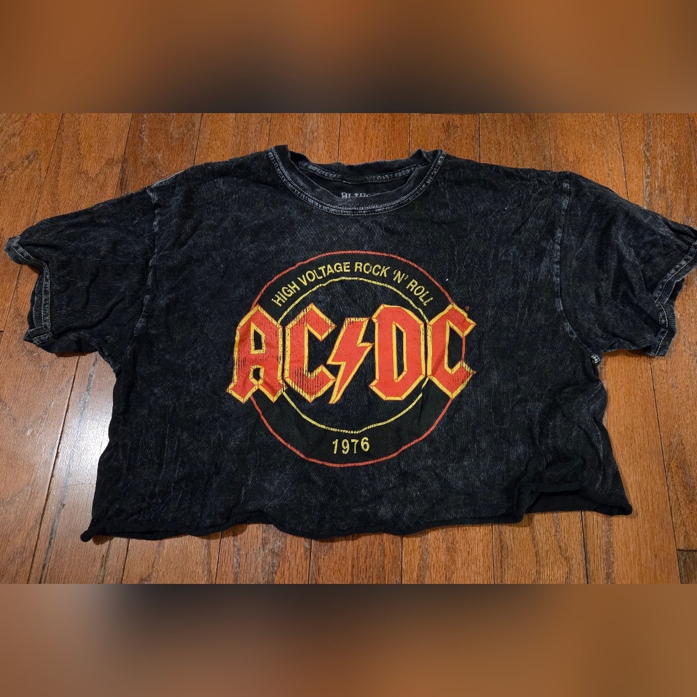 AC/DC High Voltage Black Crop Top Tee